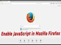 How to enable or disable javascript in firefox