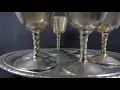6 F B Rogers Silverplate Italy Wine Cocktail Goblet Chalice Glass Swirled Stem
