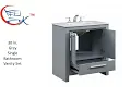 Single Sink Vanities 30 in Grey Single Bathroom Vanity Set