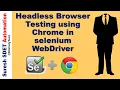 Headless Browser Testing using Chrome Options in Selenium WebDriver SDET