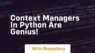 Context managers in python are genius
