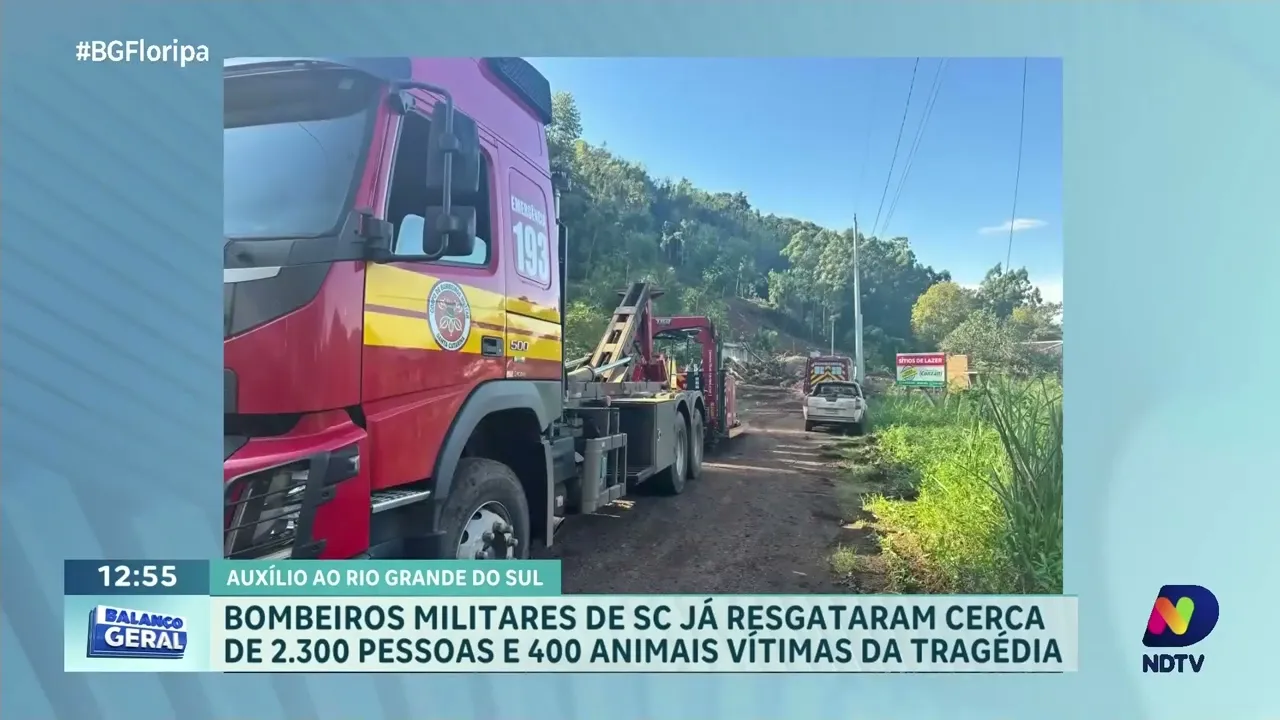 Bombeiros de SC resgatam mais de 2.300 pessoas e 400 animais na tragédia no RS
