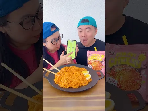Otoki Cheesy Ramen Challenge!🌶️🧀 🍜 #fyp #mukbang by Ethan Funny Family