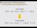 Variable selection backward elimination