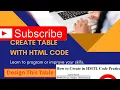 how to make table in html code how create table using html code how make html table in vs code
