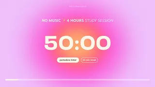 4 Hour Pomodoro Timer For Studying Study Session With 10 Min Breaks Aesthetic Focus Countdown 