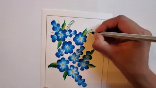 one stroke acrylic flower blue flower painting tear drop painting step by step one stroke painting