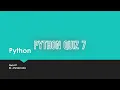 Python Quiz 7