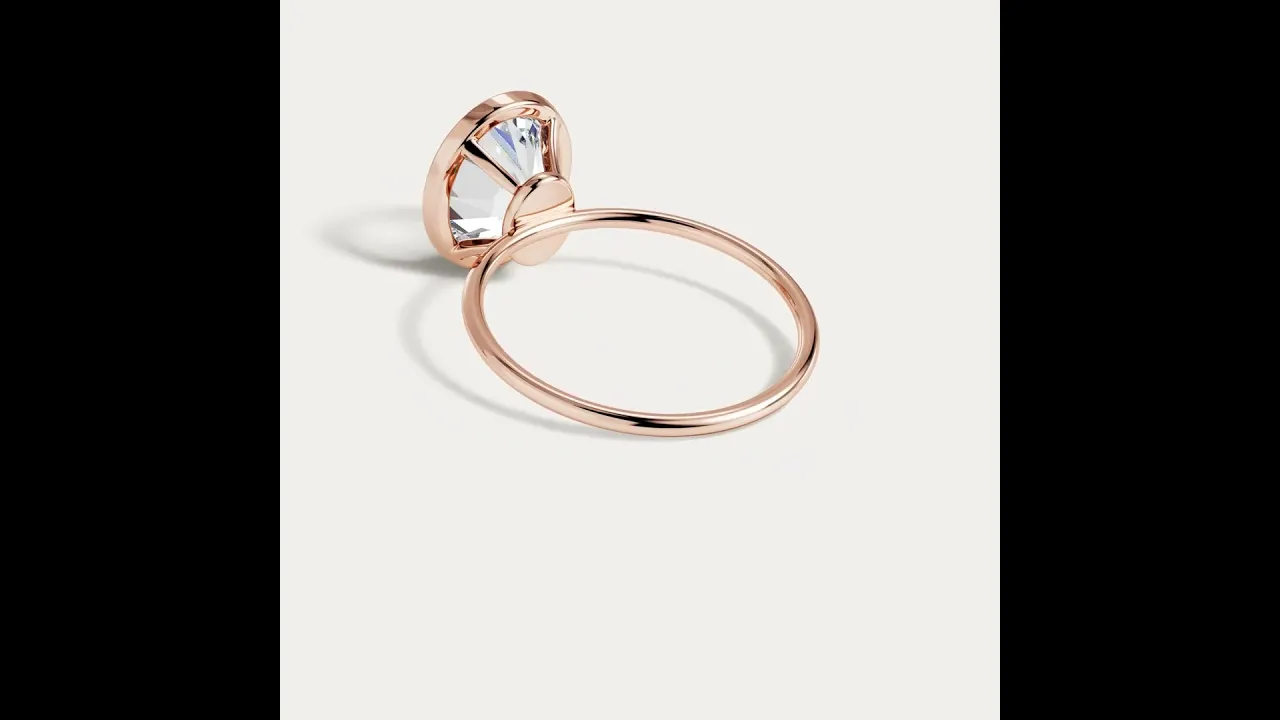 Sophia丨3CT Oval Cut Lab-Grown Diamond Bezel Engagement Ring in 14K Gold/Platinum