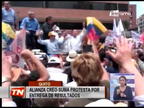 Alianza Creo-Suma protesta por entrega de resultados