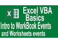 Excel VBA Programming Basics Tutorial 11 Introduction to Workbook and worksheets events