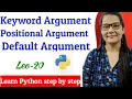 Python Tutorial For Beginners-20 Keyword Argument Default Argument Positional Argument
