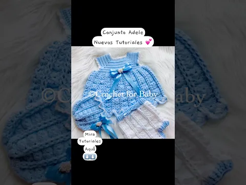 Lo tienes que hacer NUEVO CONJUNTO 😍 Vestido + capota + shorts #crochet #ganchillo #crochetforbaby