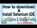 How to download and install Selenium IDE for Chrome Mozilla Firefox browser Plugin