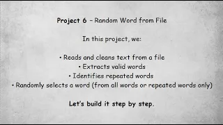 Random Word Generator from File Python Basics Project 6