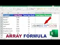 How to Array Formula in Excel Fix Array Formula Not Working