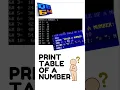 Write a qbasic program to print multiplication table of any number