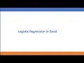 Logistic Regression in Excel
