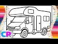 Campervan Ready to Go on of Camper Coloring