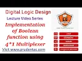 Implementation of Boolean function using 4 1 Multiplexer