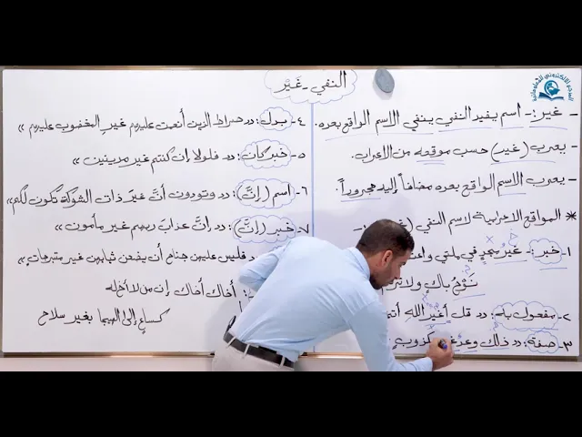 ⁣مادة اللغة العربية للصف السادس الاعدادي : النفي غير