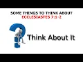 Dr William R Glaze - Some Things To Think About
