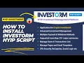 Create HYIP Investment Website with Investorm PHP Script