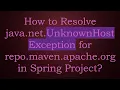 How to Resolve java net UnknownHostException for repo maven apache org in Spring Project