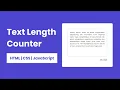 Input Textfield Character Counter in JavaScript Character Limit in JavaScript CodingTails