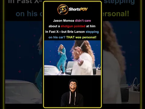 Jason Momoa Didn’t Care About the Shotgun… Until Brie Larson Stepped on His Car! 😂🔥 #movie