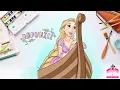 Princess Rapunzel Coloring Easy Step-by-Step Tutorial for Kids