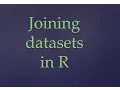 R Programming Creating Joins on Datasets or Data frames Datasets Data Frames