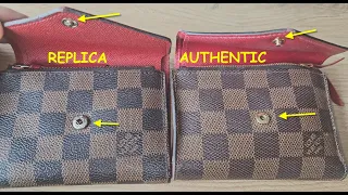 Louis Vuitton purse real vs fake review How to spot original Louis Vuitton Victorine Damier wallet