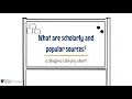 What are Scholarly and Popular Sources A Shapiro Library Short