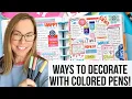 Ways to Use Colorful Pens to Decorate Your Planner Tips Tricks to Use Less Stickers - Save Money