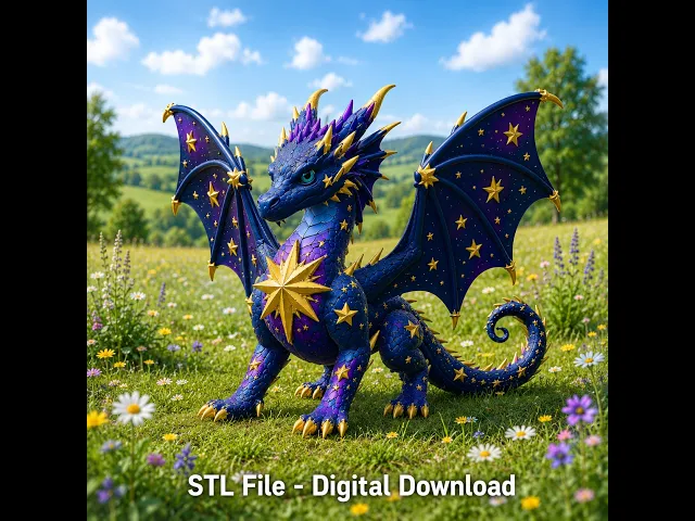 Celestial Star Dragon STL File for 3D Print video thumbnail