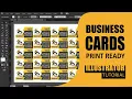 Business Card Print Ready on 12x18 Sheet Illustrator Tutorial