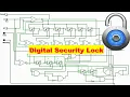 Digital Security Lock circuit simulation using Logic gates