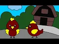 Happy Chickens Farm Scene Kids Coloring Page