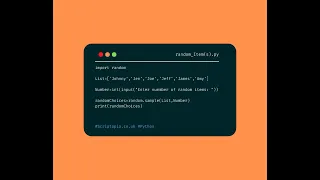 Python lists - Select multiple random items from list