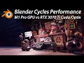 Blender 3 3 Cycles Performance M1 Pro GPU vs RTX 3070 Ti CUDA vs RTX 3070 Ti Optix