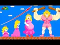 Evolution of Princess Peach Fat Peach Super Sized to all Muscles Body Builder