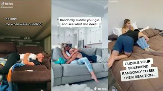 randomly cuddle your girl and abusive boyfriend prank on sister tiktok compilation