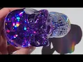 Purple holographic resin skull DIY Using liquid diamonds resin