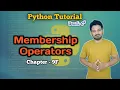 Membership Operators Chapters 9 F Python Full Tutorial Learn Python in 2025
