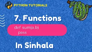 7 Functions Python 3 Programming Tutorials in Sinhala
