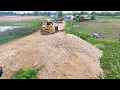 Lagu Great Start to the Project.! D58E KOMATSU BULDOZER AND DUMP TRCUKS Fill the Land with Stone \u0026 Soil
