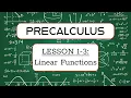 precalculus lesson 1-3 linear functions