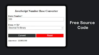 Number Base Conversion JavaScript Projects For Beginners