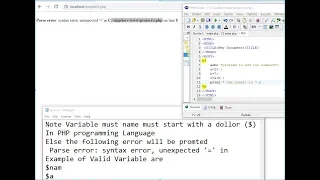 Parse error syntax error unexpected in